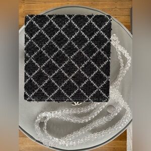 Chanel
Black Tweed PVC Chain Fantasy Square Bag Silver Hardwar